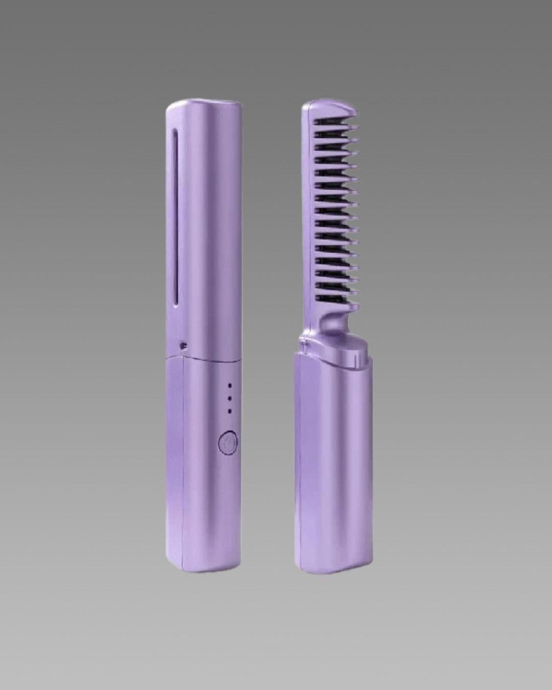 Meneflix Cordless Mini Hair Straightener | Portable Rechargeable Hot Comb (200°C Adjustable)