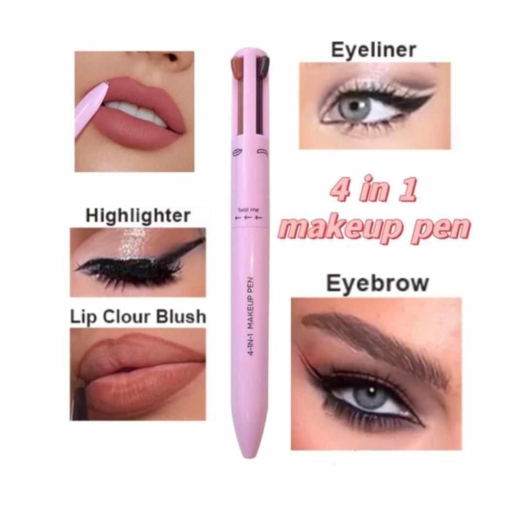 Katelia Beauty 4-in-1 Makeup Pen | Concealer, Eyeliner, Lip/Blush & Brightener (Light Shade)