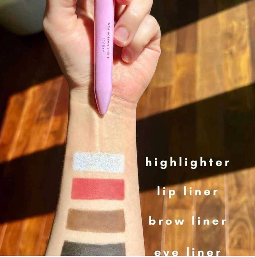 Katelia Beauty 4-in-1 Makeup Pen | Concealer, Eyeliner, Lip/Blush & Brightener (Light Shade)