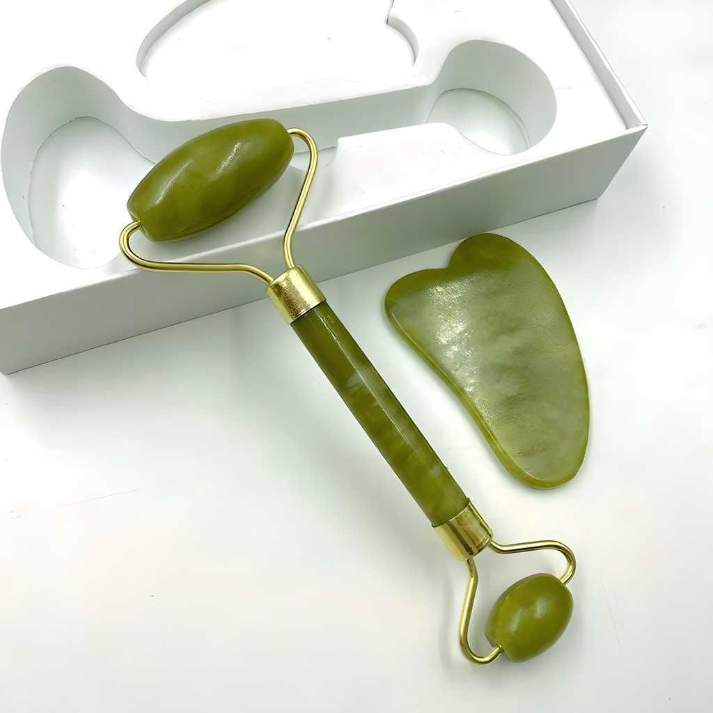 Jade Facial Roller & Massager | Natural Jade Stone Face Roller for Anti-Aging & Depuffing