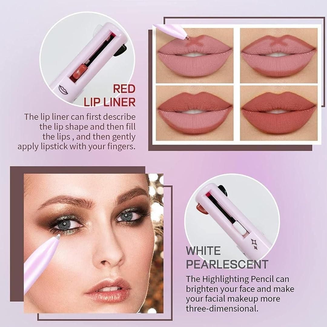 Katelia Beauty 4-in-1 Makeup Pen | Concealer, Eyeliner, Lip/Blush & Brightener (Light Shade)