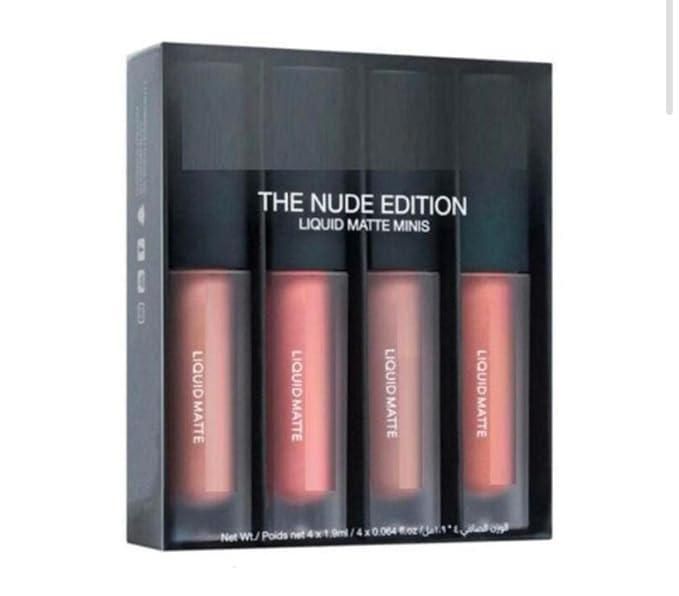 Nude Red Edition Liquid Lipstick Set (4 Shades, 16ml) | Long-Lasting Nude Matte Lip Colors