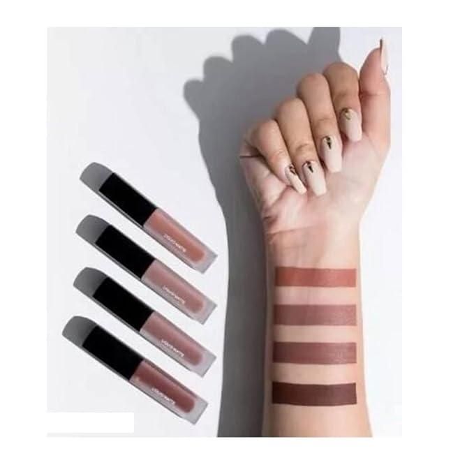 Nude Red Edition Liquid Lipstick Set (4 Shades, 16ml) | Long-Lasting Nude Matte Lip Colors