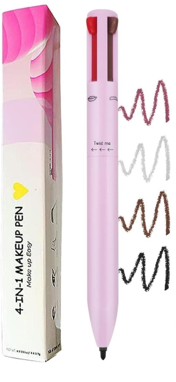 Katelia Beauty 4-in-1 Makeup Pen | Concealer, Eyeliner, Lip/Blush & Brightener (Light Shade)