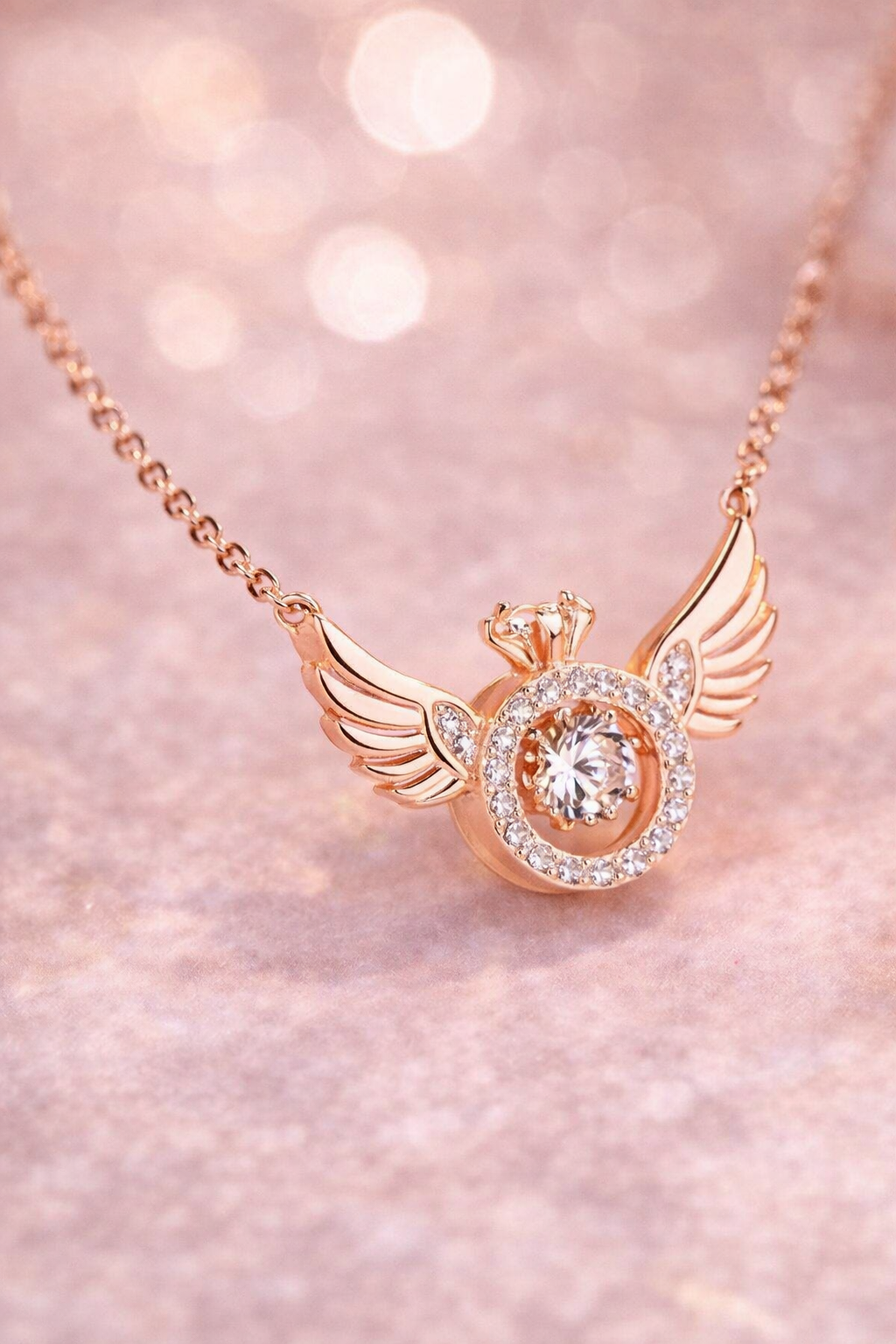 Elegant American Diamond Pendant With Chain