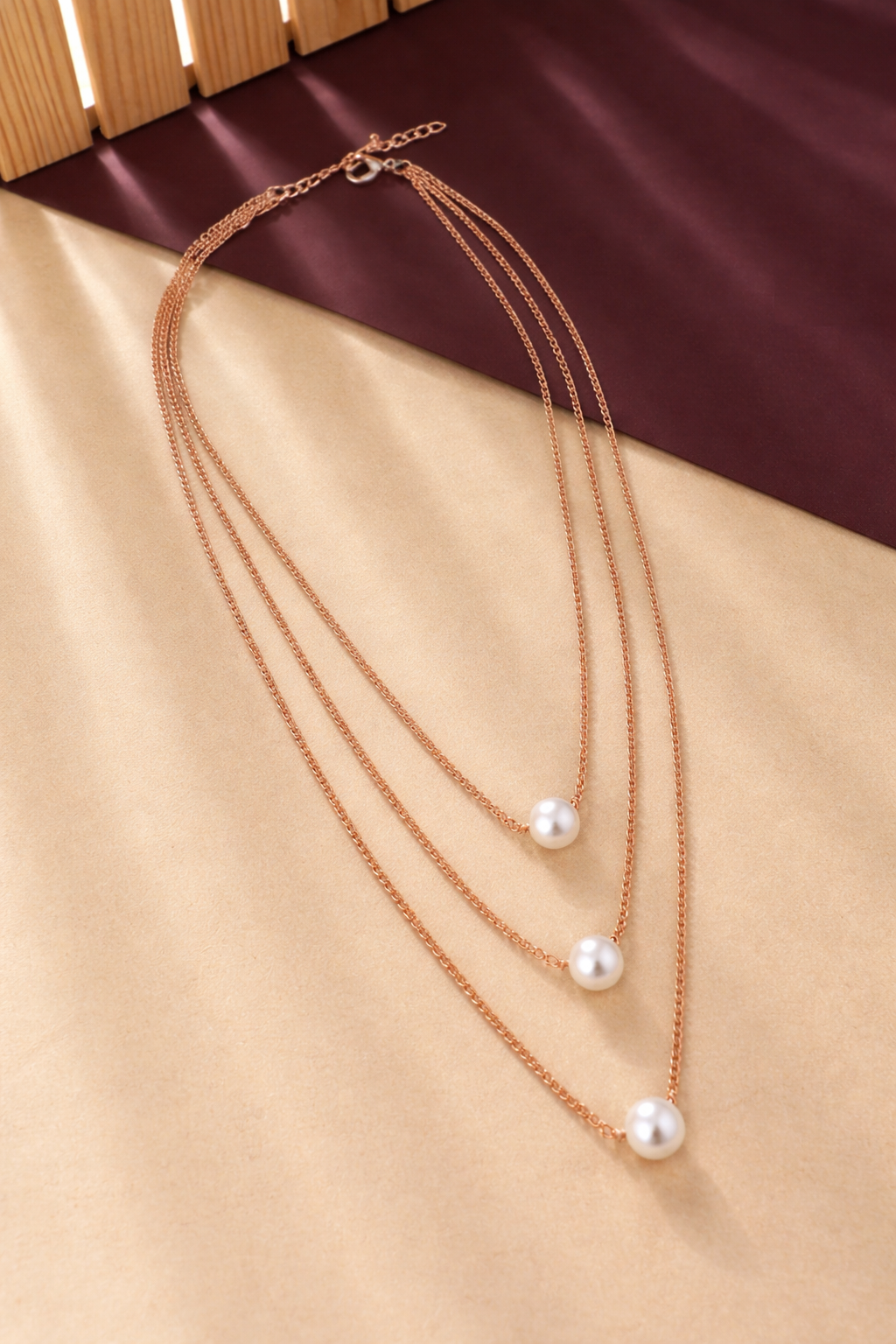 Gold Plated Pearl Layer Necklace