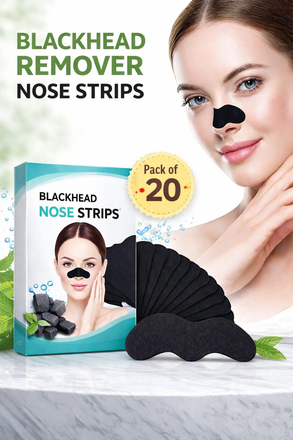 Deep Cleansing Blackhead Remover Strips (Pack of 20)