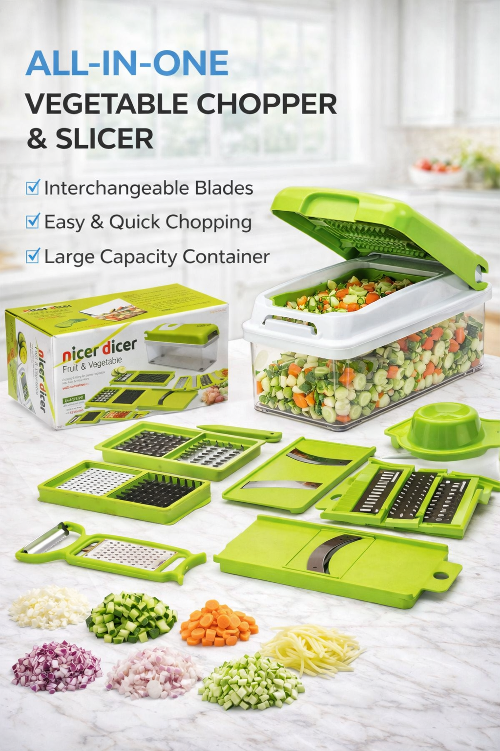 13-in-1 Manual Vegetable Grater, Chipser And Slicer