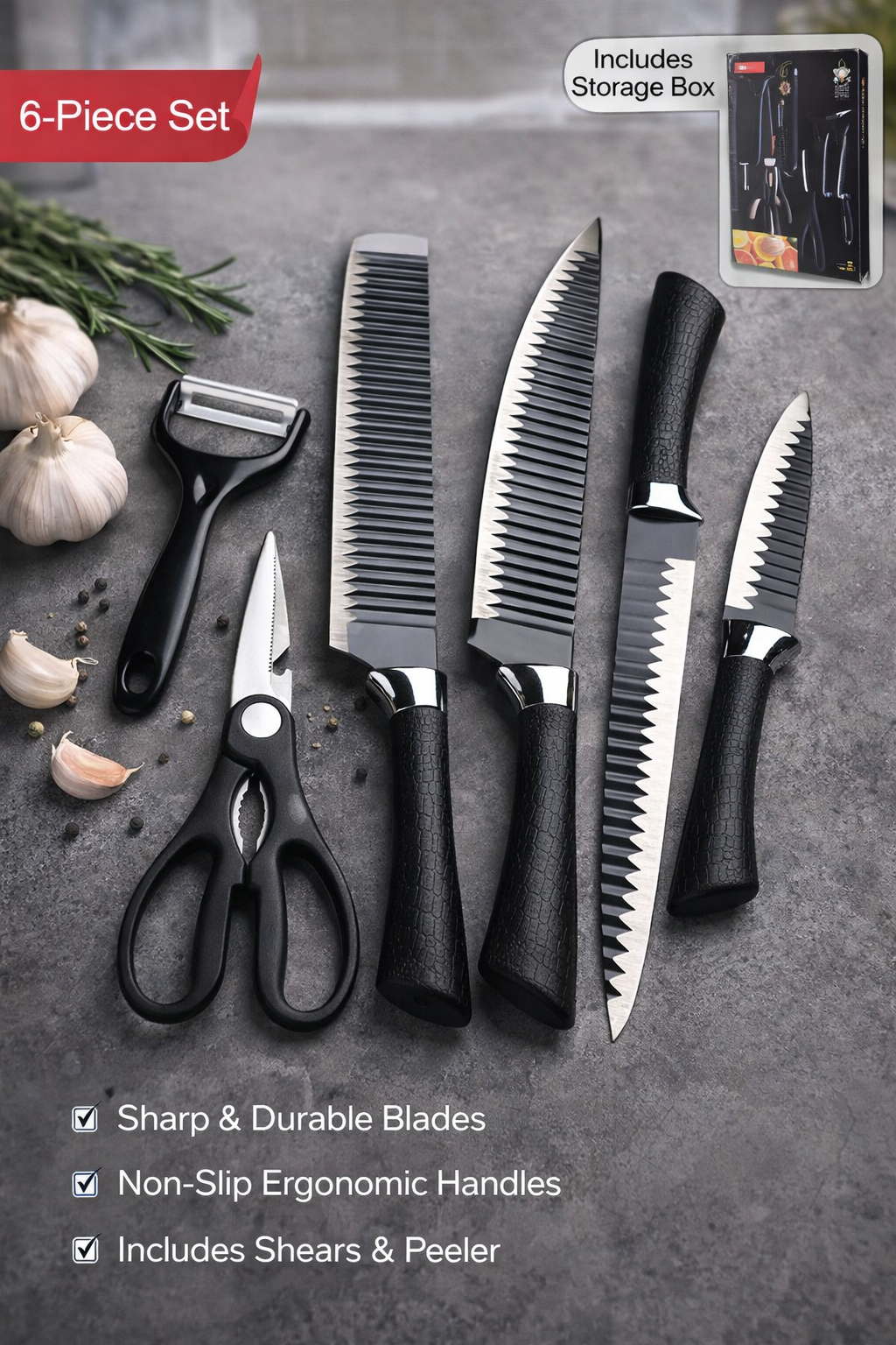 Stainless Steel Knife Set (6 Pieces)