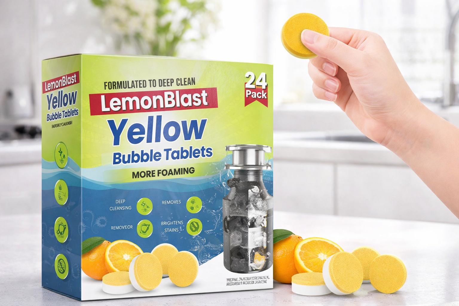LemonBlast Yellow Bubble Tablets (24pc)
