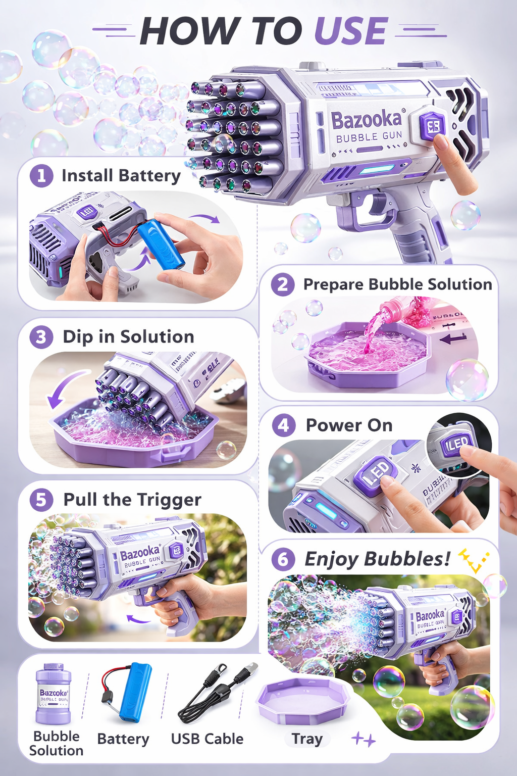 Automatic Bubble Gun Machine Holi Edition