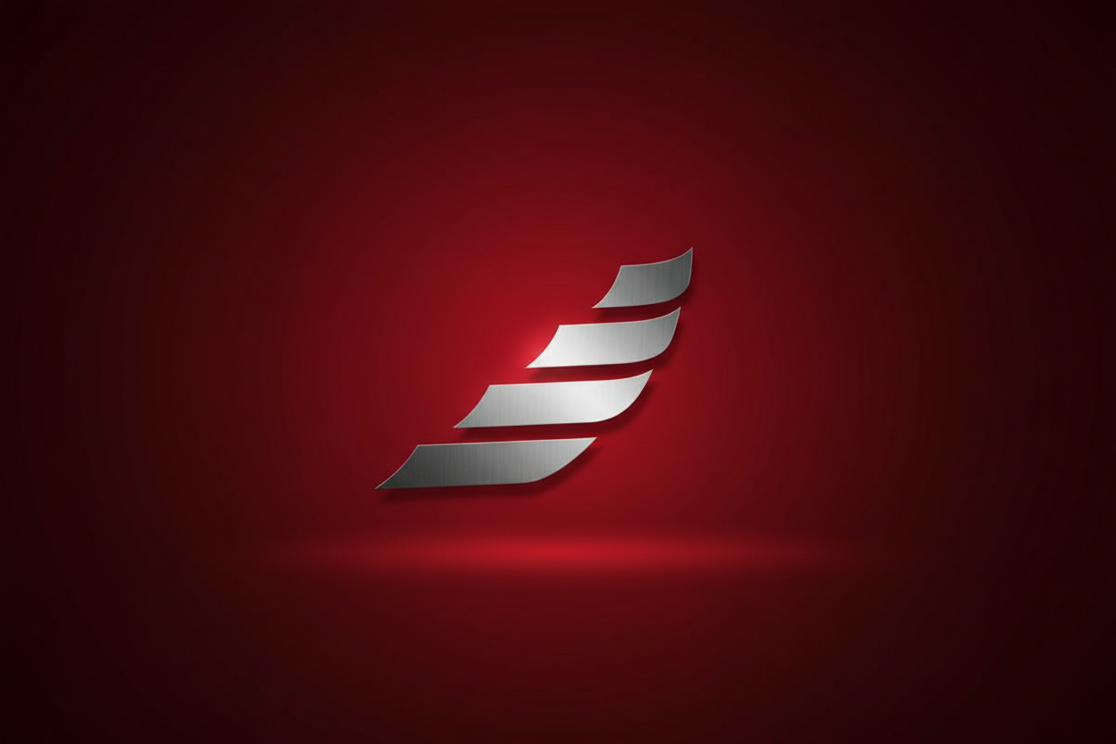 Trending step curve logo in a beautiful red background like photoshoot